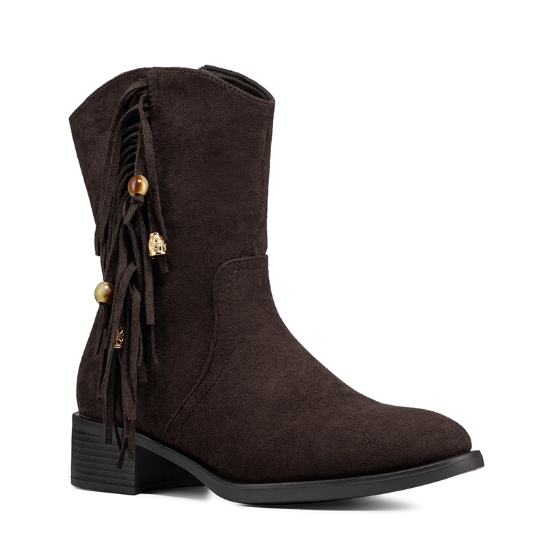 BOTIN TACO MUJER CASUAL PU TEXTIL WEIDE DH91 - 6