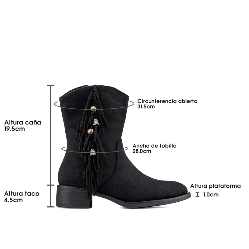 BOTIN TACO MUJER CASUAL PU TEXTIL WEIDE DH91 - 7