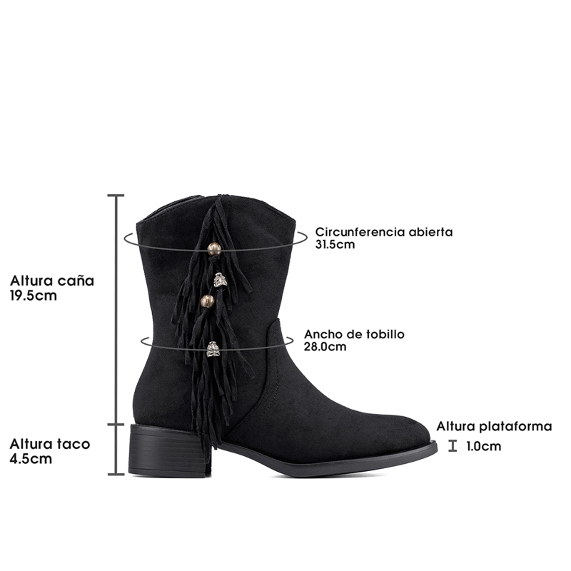BOTIN TACO MUJER CASUAL PU TEXTIL WEIDE DH91 - 7