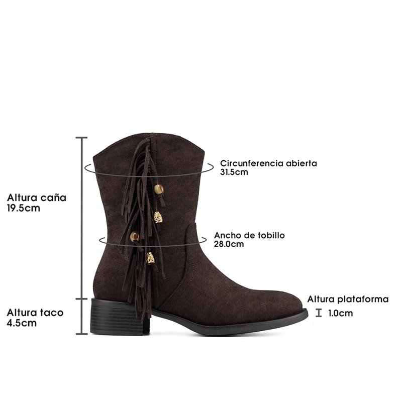 BOTIN TACO MUJER CASUAL PU TEXTIL WEIDE DH91 - 7