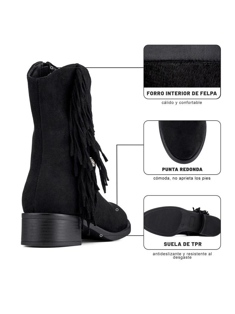 BOTIN TACO MUJER CASUAL PU TEXTIL WEIDE DH91 - 9