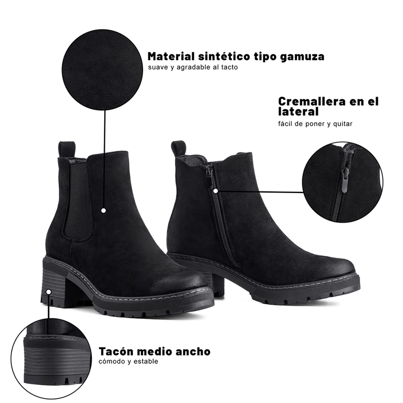 BOTIN TACO MUJER OUTDOOR PU TEXTIL WEIDE ZS81 - 8