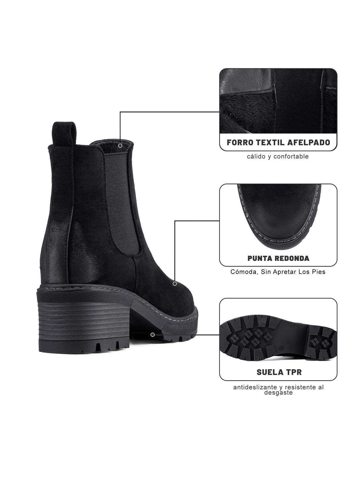 BOTIN TACO MUJER OUTDOOR PU TEXTIL WEIDE ZS81 - 9