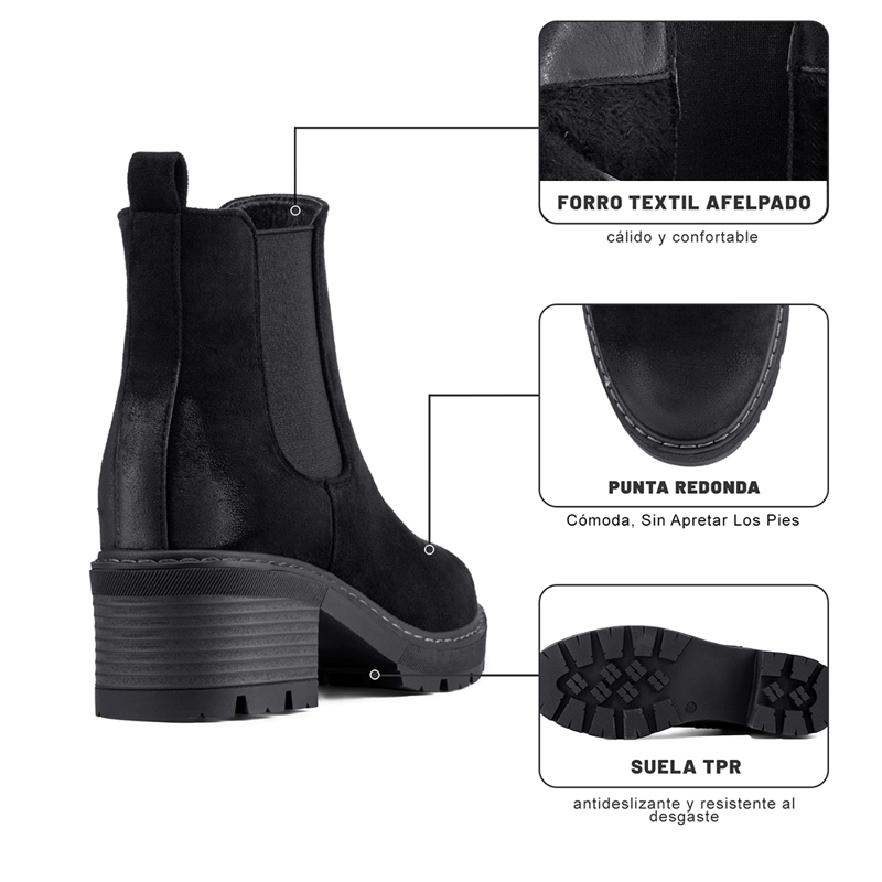 BOTIN TACO MUJER OUTDOOR PU TEXTIL WEIDE ZS81 - 9