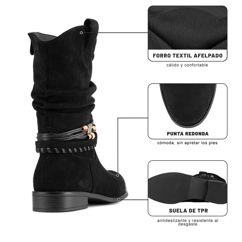 BOTA TACO MUJER OUTDOOR PU TEXTIL WEIDE HX533 - 9