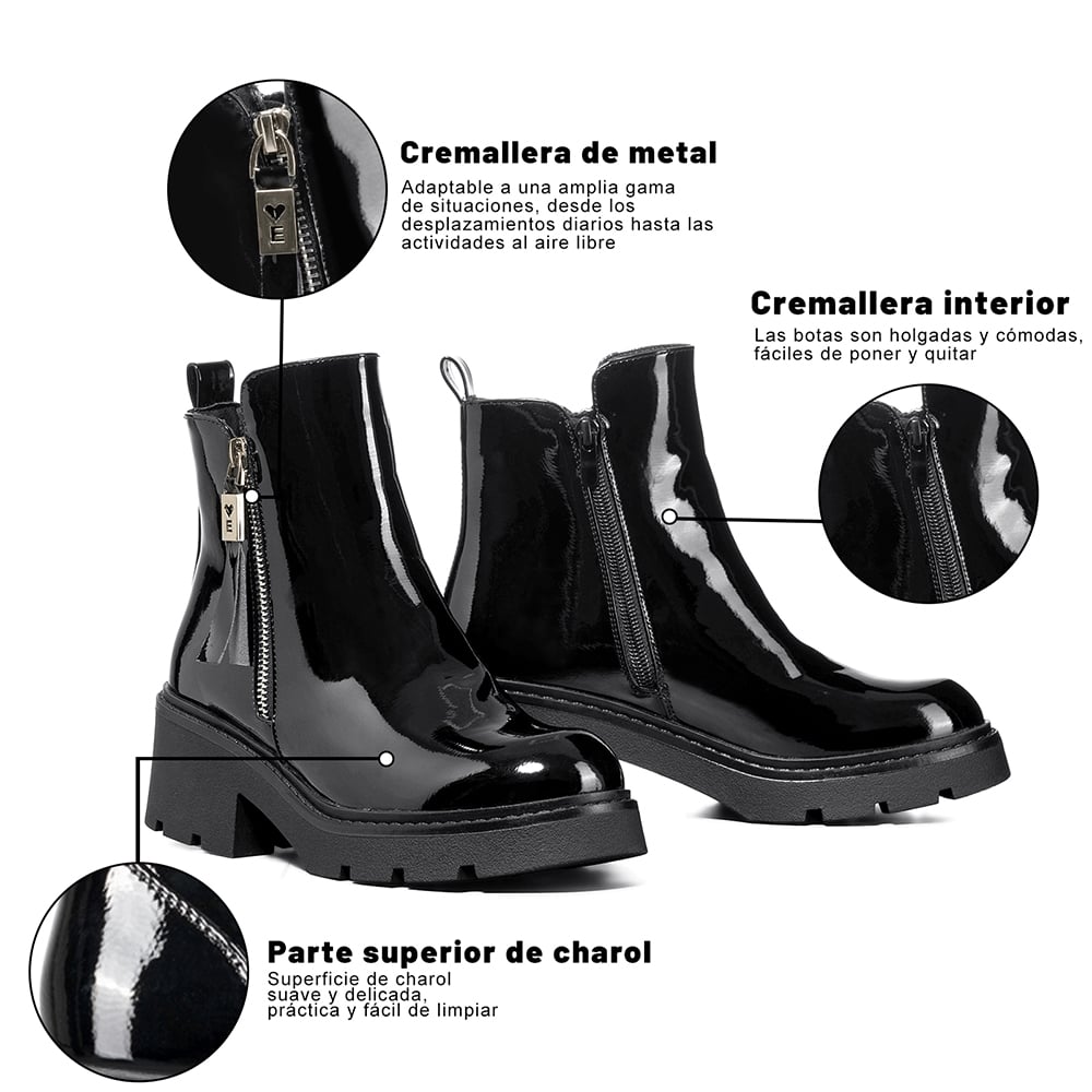 BOTIN CASUAL MUJER PU COMODO VINTAGE WEIDE ZS65B - 8