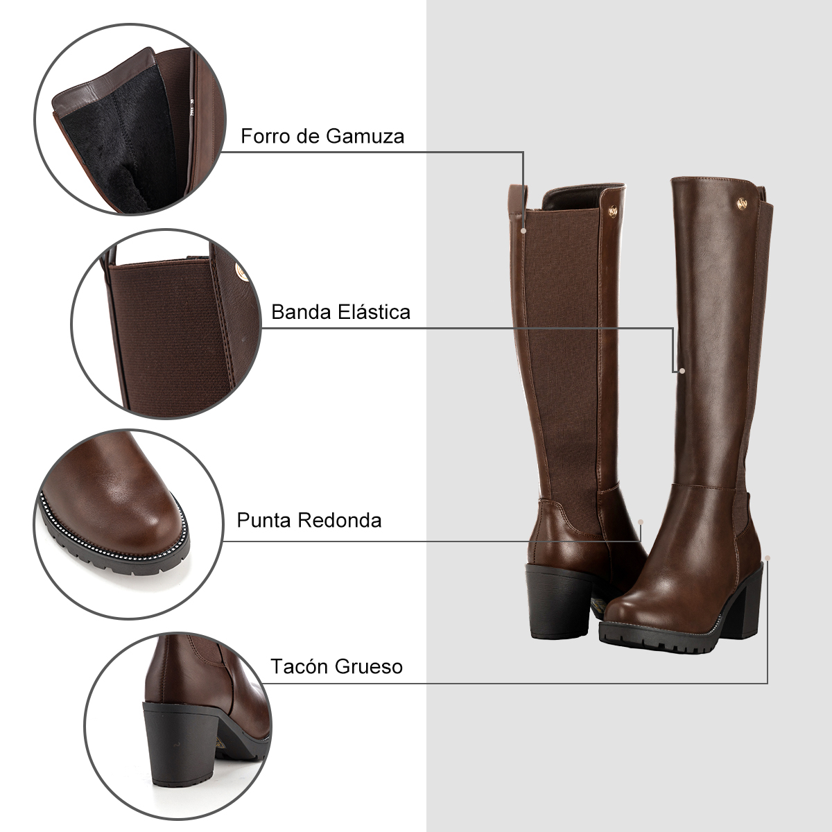 BOTA MARRON CASUAL MUJER WEIDE ZS53 - 8