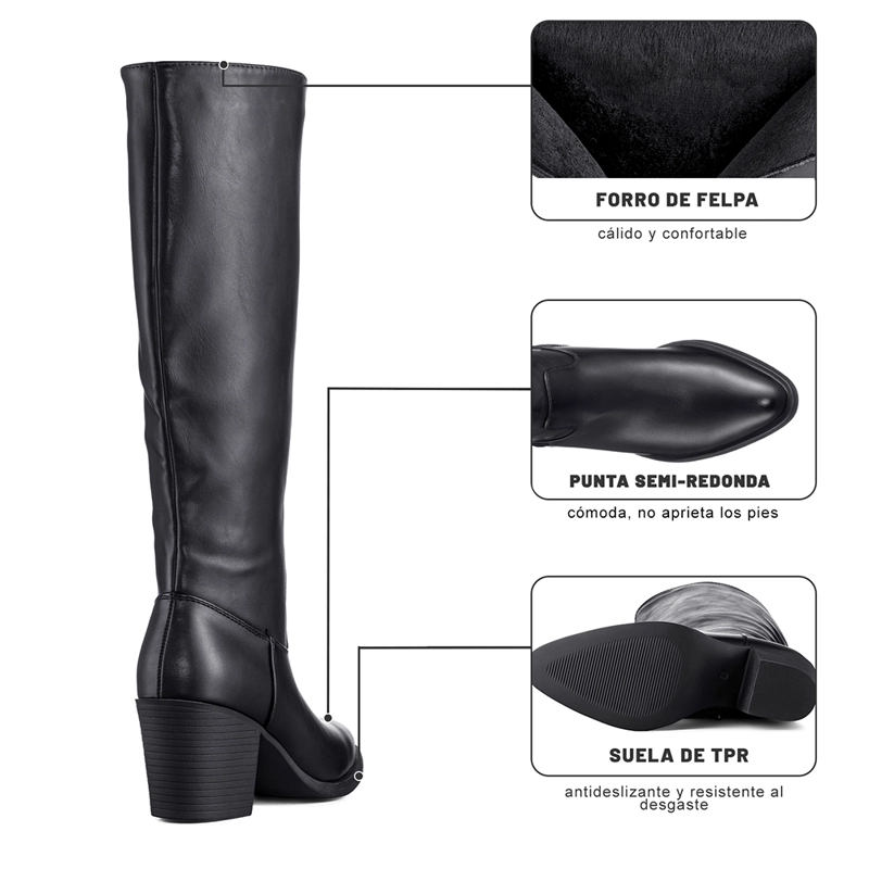 BOTA TACO MUJER CASUAL PU WEIDE CZY658 - 2
