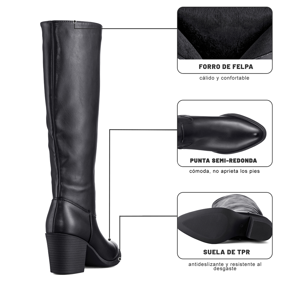 BOTA TACO MUJER CASUAL PU WEIDE CZY658 - 2