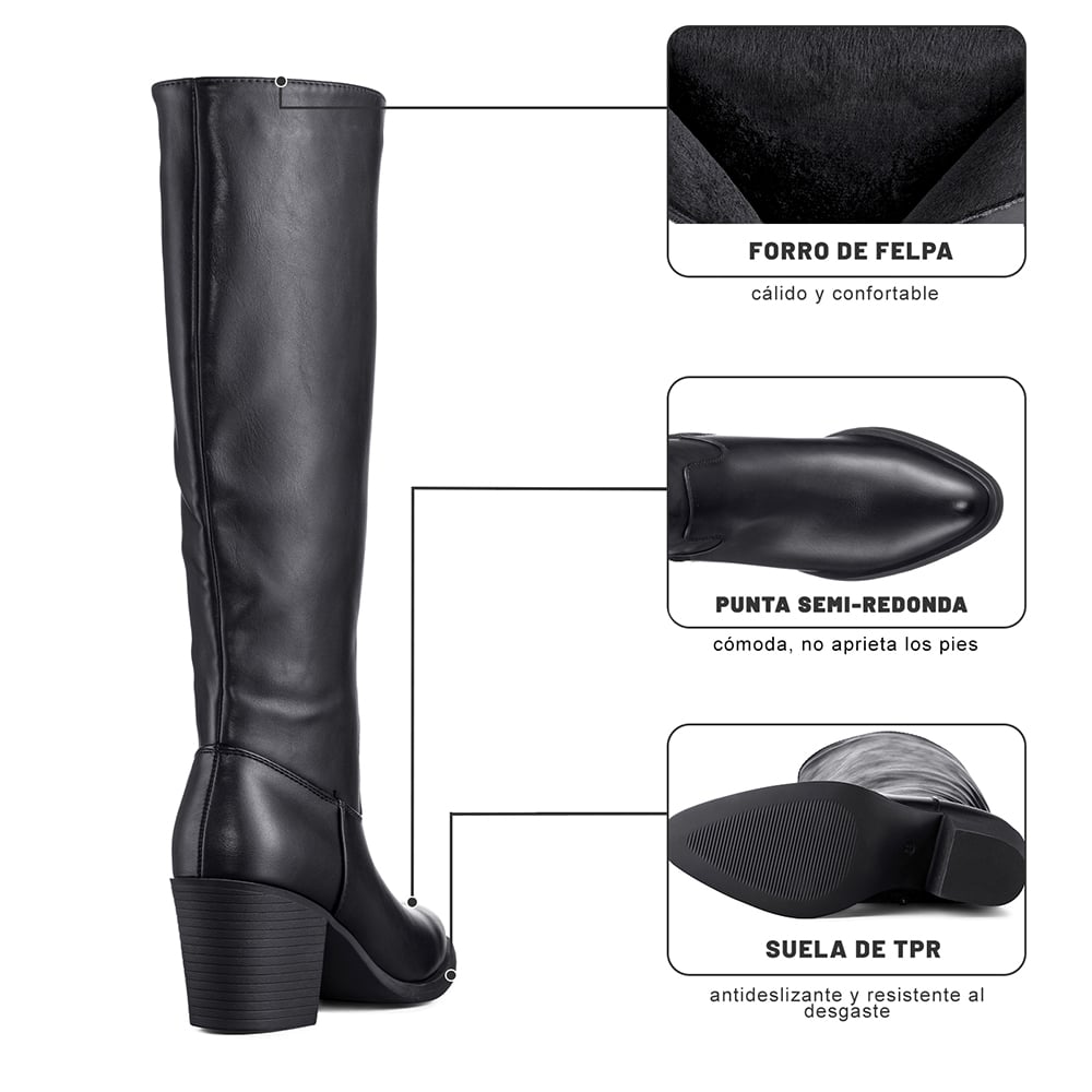 BOTA TACO MUJER CASUAL PU WEIDE CZY658 - 2