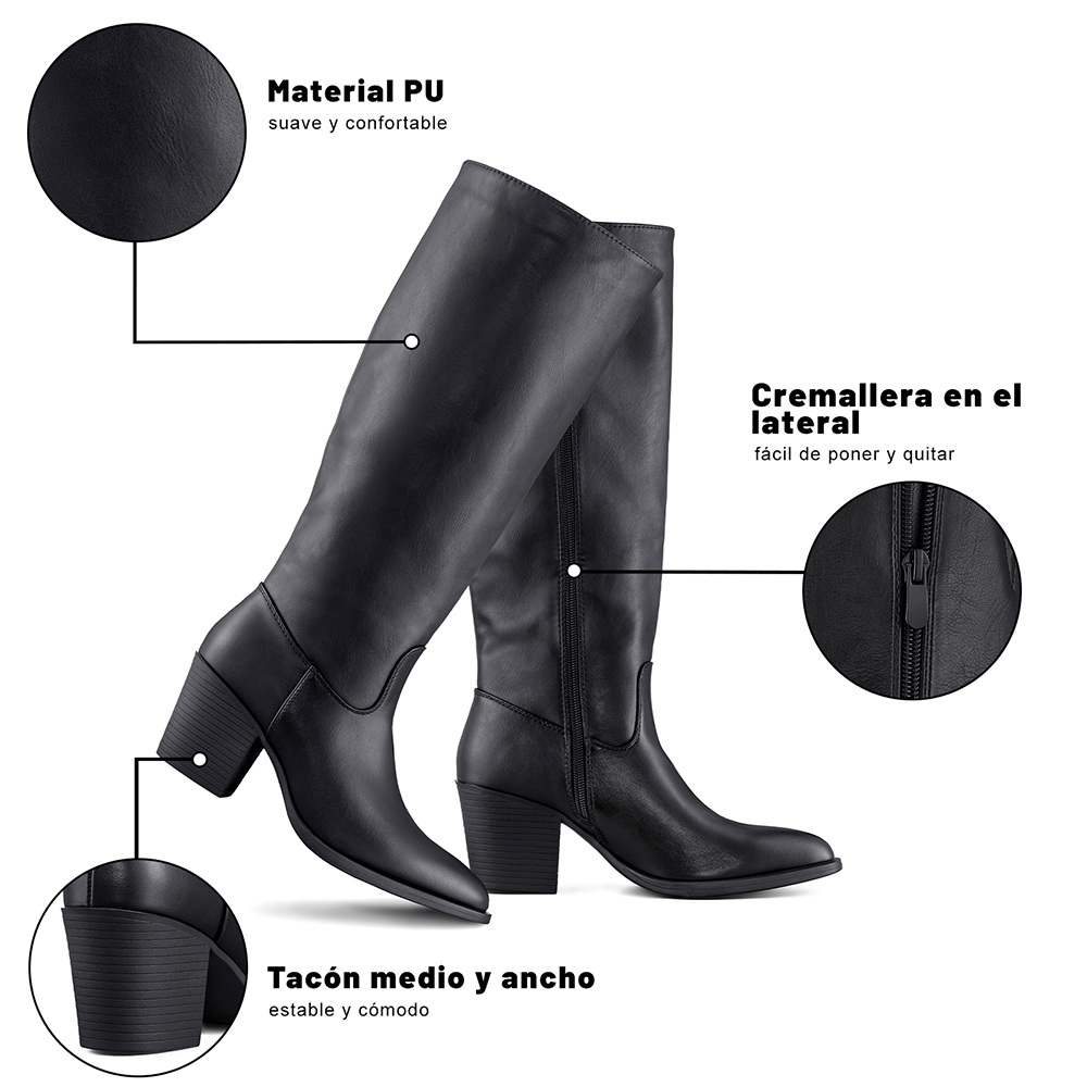 BOTA TACO MUJER CASUAL PU WEIDE CZY658 - 10