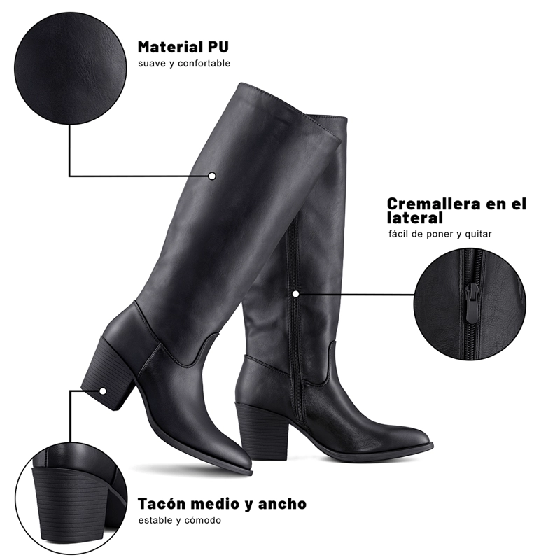 BOTA TACO MUJER CASUAL PU WEIDE CZY658 - 10