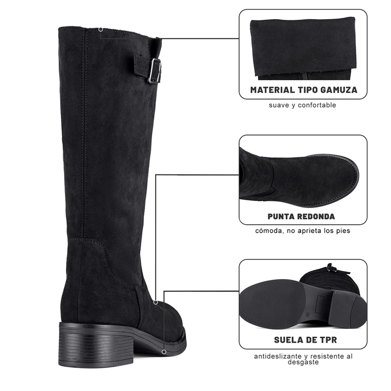 BOTA TACO MUJER CASUAL PU TEXTIL WEIDE CZY659 - 2