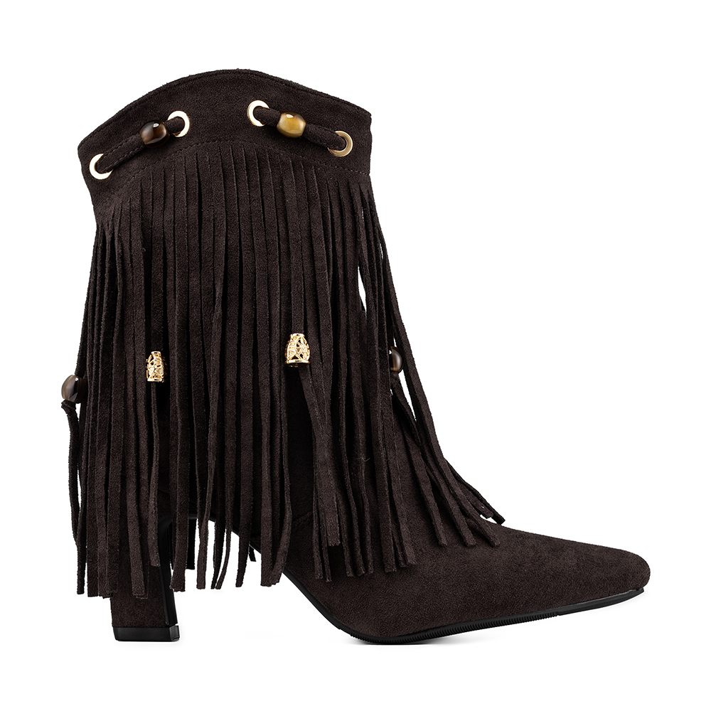 BOTA TACO MUJER CASUAL ESTILO VAQUERO FLECOS WEIDE DH90 - 1