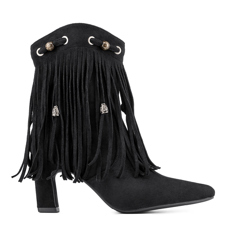 BOTA TACO MUJER CASUAL ESTILO VAQUERO FLECOS WEIDE DH90 - 1