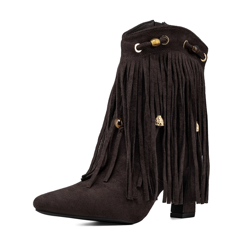 BOTA TACO MUJER CASUAL ESTILO VAQUERO FLECOS WEIDE DH90 - 3
