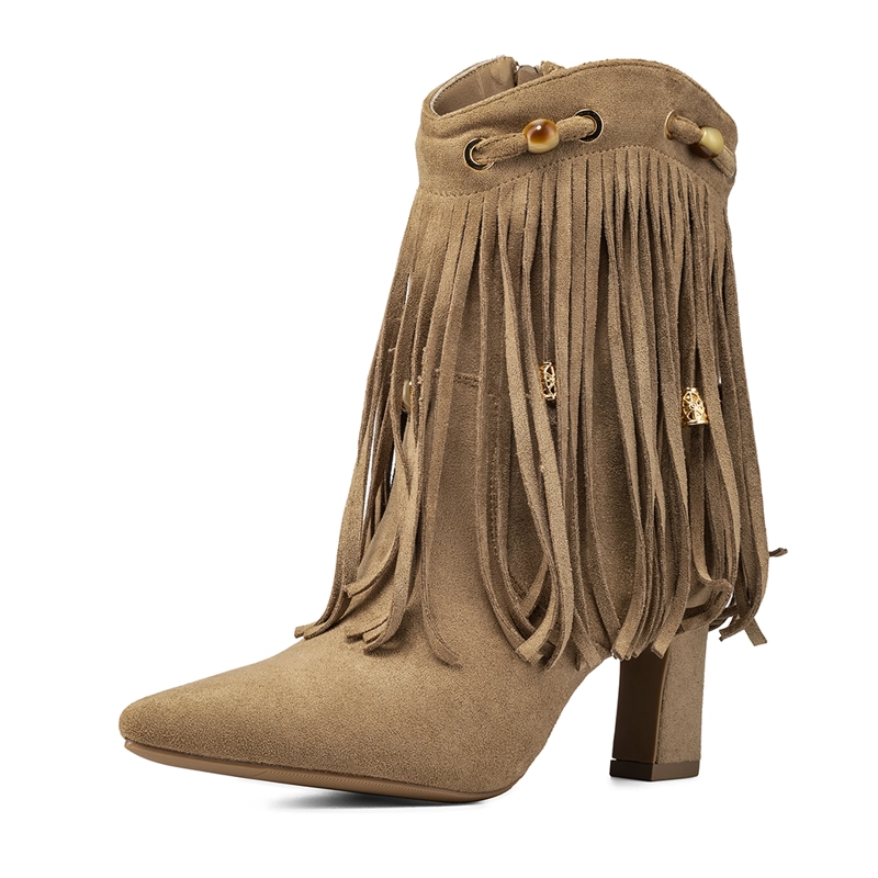 BOTA TACO MUJER CASUAL ESTILO VAQUERO FLECOS WEIDE DH90 - 3