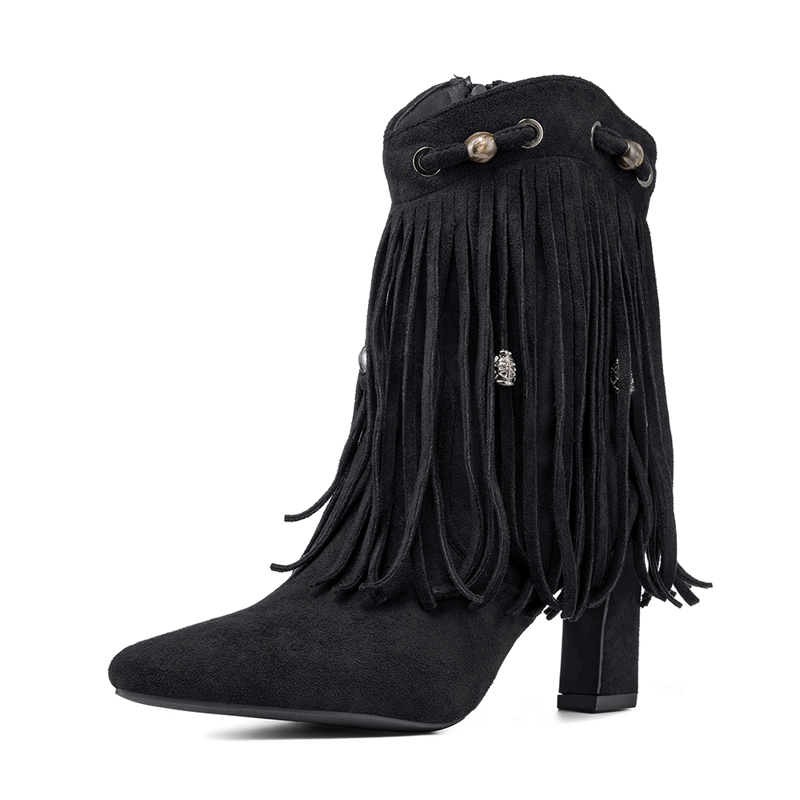 BOTA TACO MUJER CASUAL ESTILO VAQUERO FLECOS WEIDE DH90 - 3