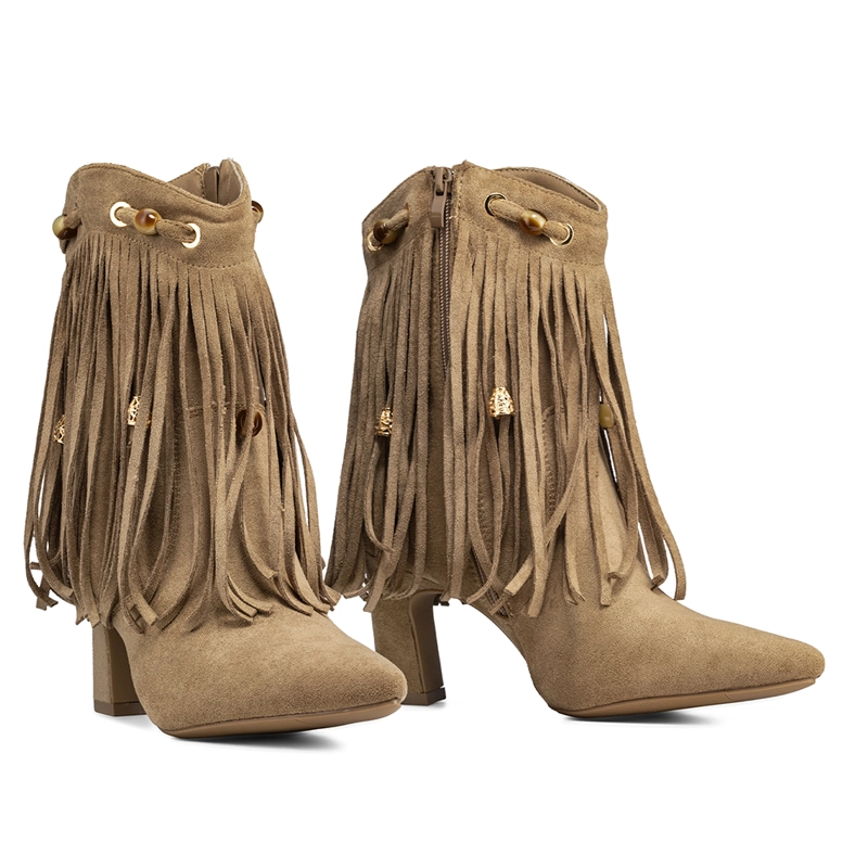 BOTA TACO MUJER CASUAL ESTILO VAQUERO FLECOS WEIDE DH90 - 5