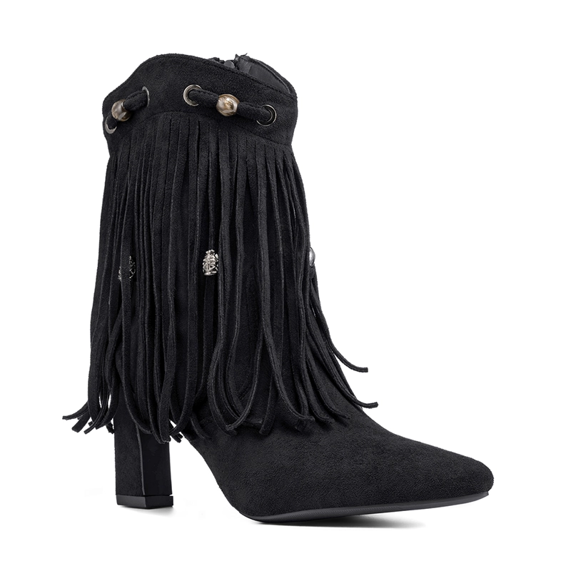 BOTA TACO MUJER CASUAL ESTILO VAQUERO FLECOS WEIDE DH90 - 5