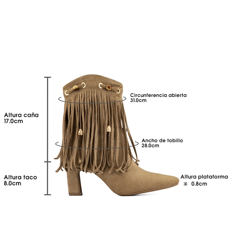 BOTA TACO MUJER CASUAL ESTILO VAQUERO FLECOS WEIDE DH90 - 7