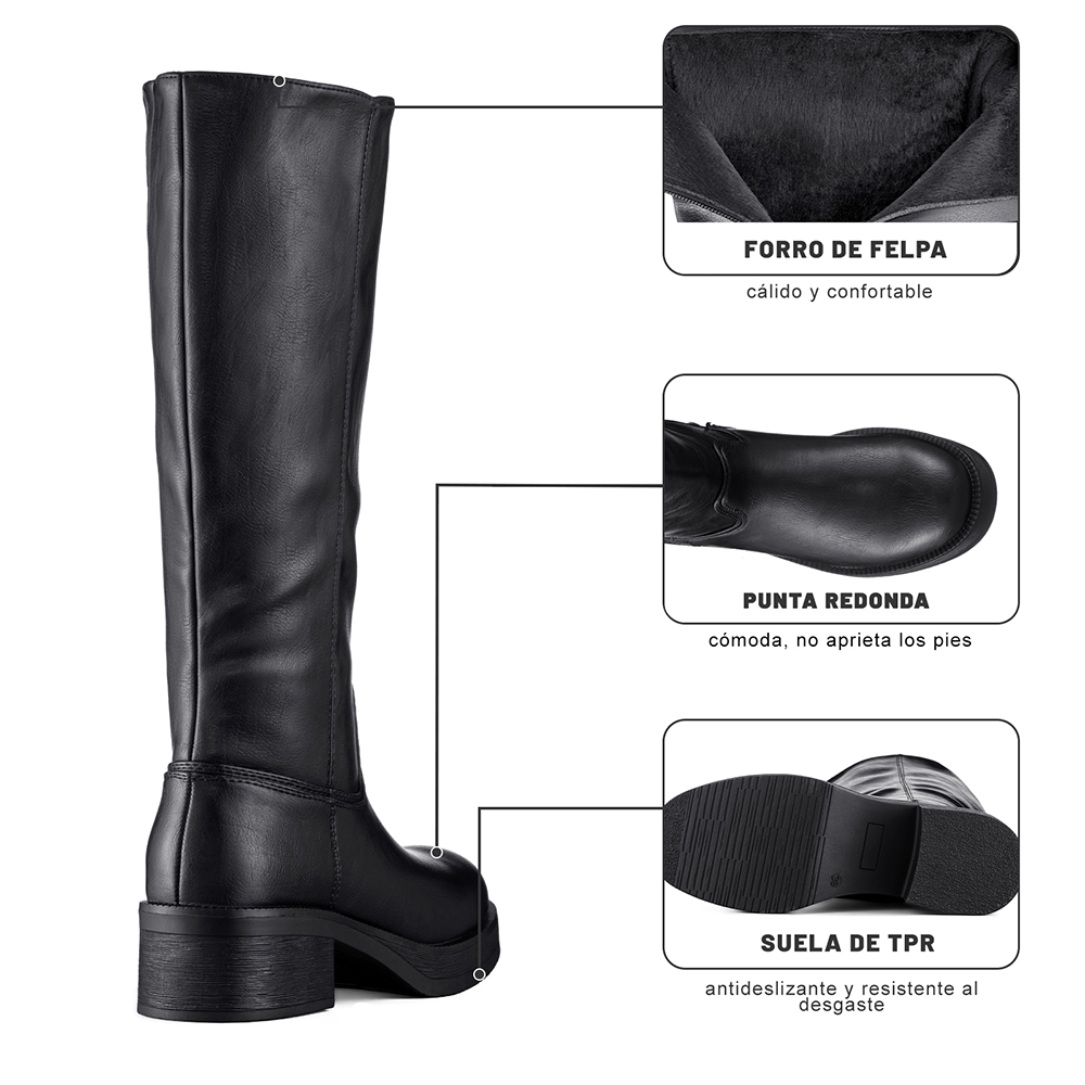 BOTA TACO MUJER CASUAL PU WEIDE CZY657 - 2