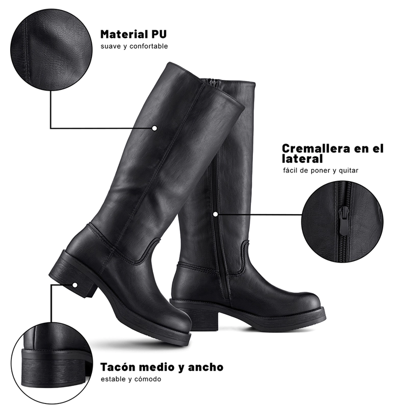 BOTA TACO MUJER CASUAL PU WEIDE CZY657 - 10