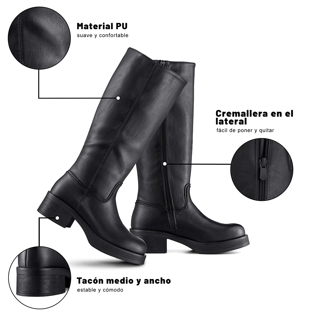 BOTA TACO MUJER CASUAL PU WEIDE CZY657 - 10