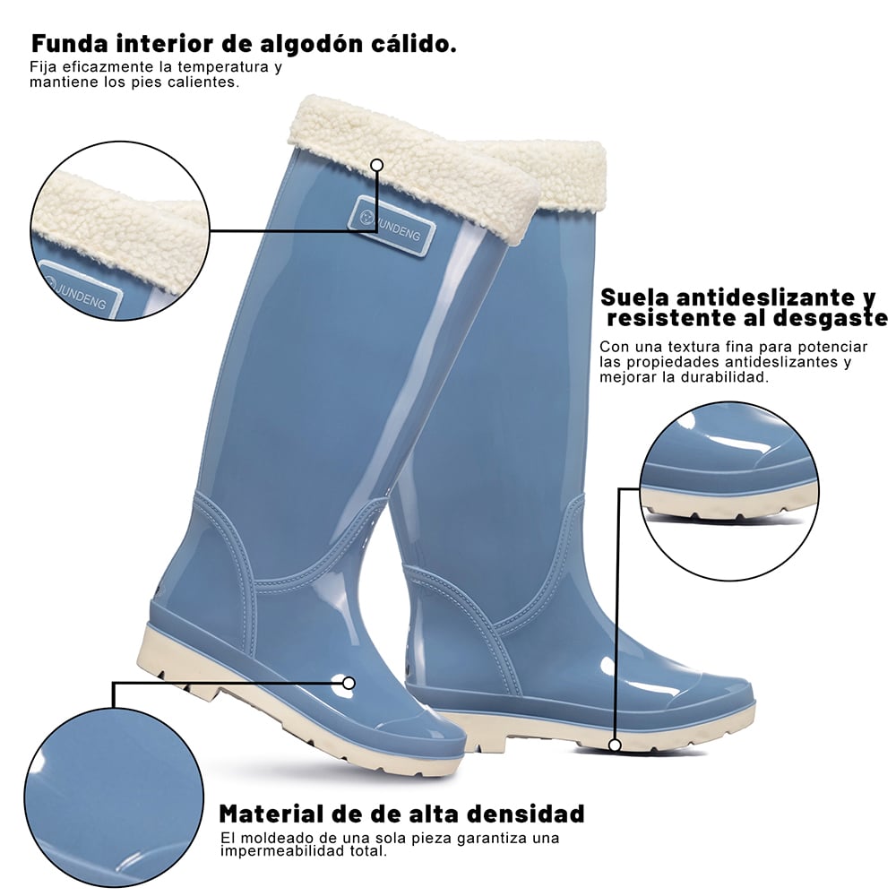 BOTA DE AGUA MUJER PVC IMPERMEABLE WEIDE GH162 - 6