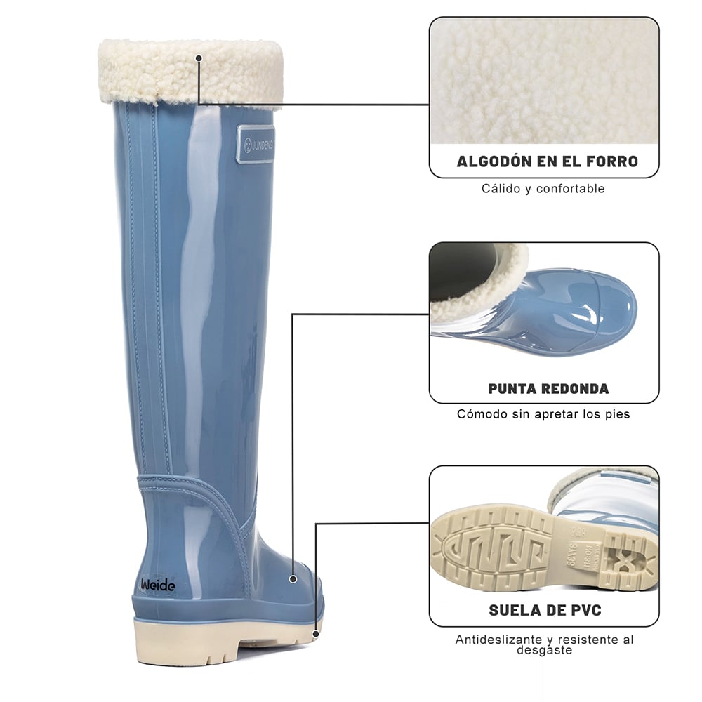 BOTA DE AGUA MUJER PVC IMPERMEABLE WEIDE GH162 - 7