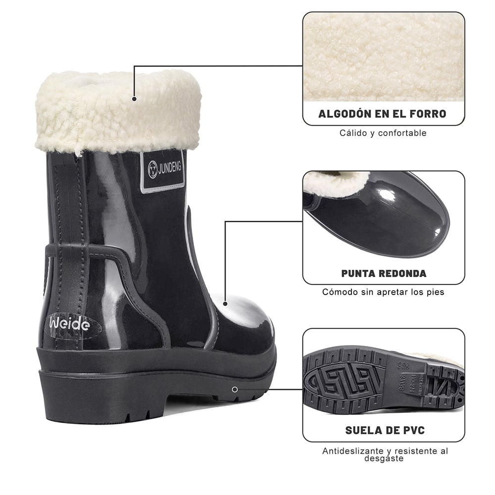BOTIN DE AGUA MUJER PVC CASUAL IMPERMEABLE WEIDE GH161 - 9