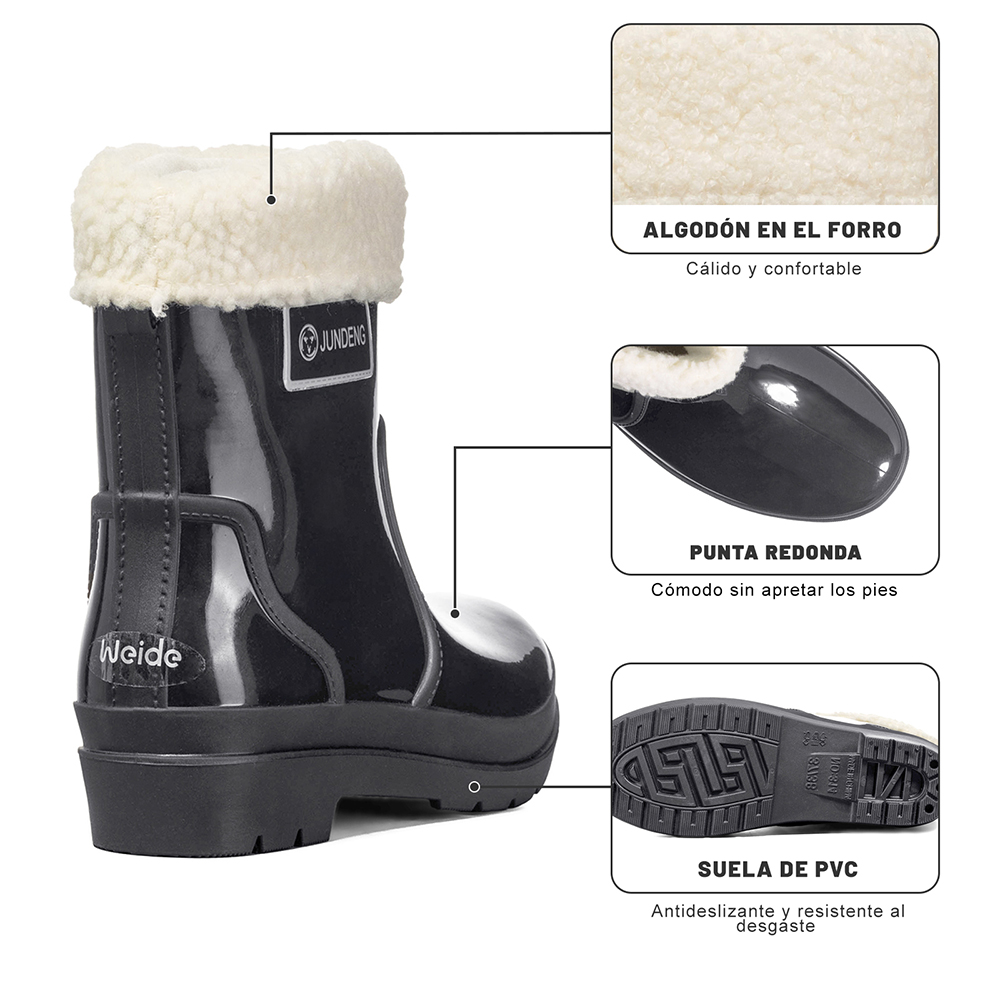 BOTIN DE AGUA MUJER PVC CASUAL IMPERMEABLE WEIDE GH161 - 9