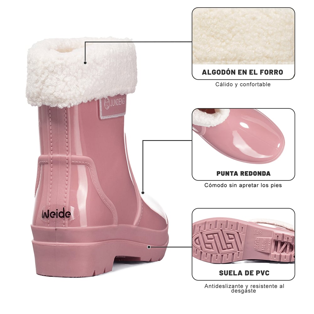 BOTIN DE AGUA MUJER PVC CASUAL IMPERMEABLE WEIDE GH161 - 9