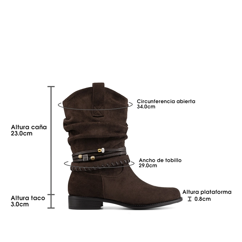 BOTA TACO MUJER OUTDOOR PU TEXTIL WEIDE HX533 - 7