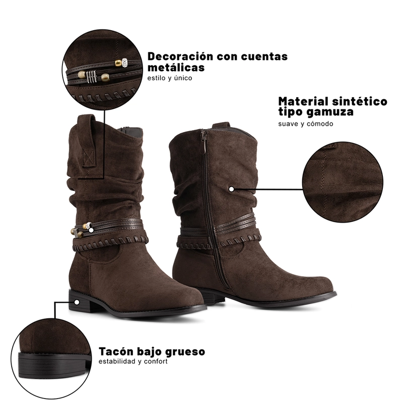 BOTA TACO MUJER OUTDOOR PU TEXTIL WEIDE HX533 - 8