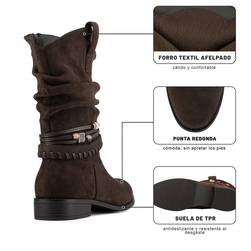 BOTA TACO MUJER OUTDOOR PU TEXTIL WEIDE HX533 - 9
