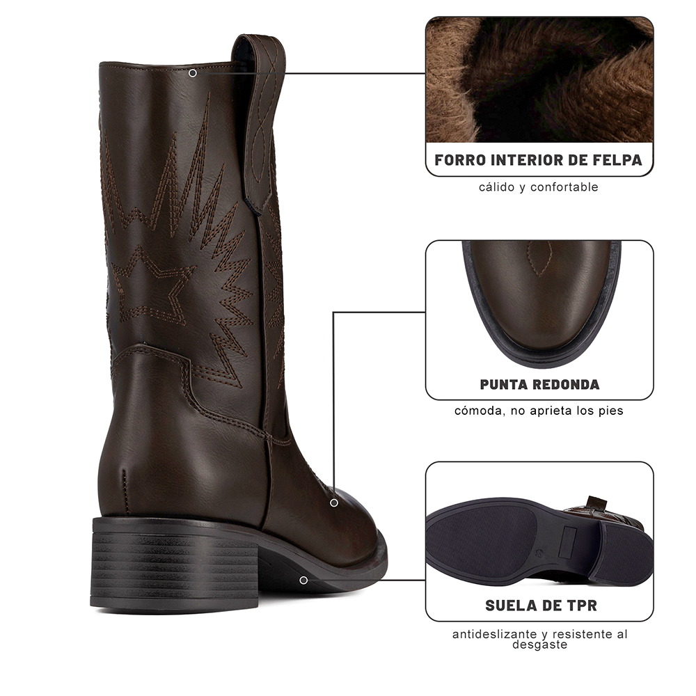 BOTA TACO MUJER CASUAL PU WEIDE DH92 - 9