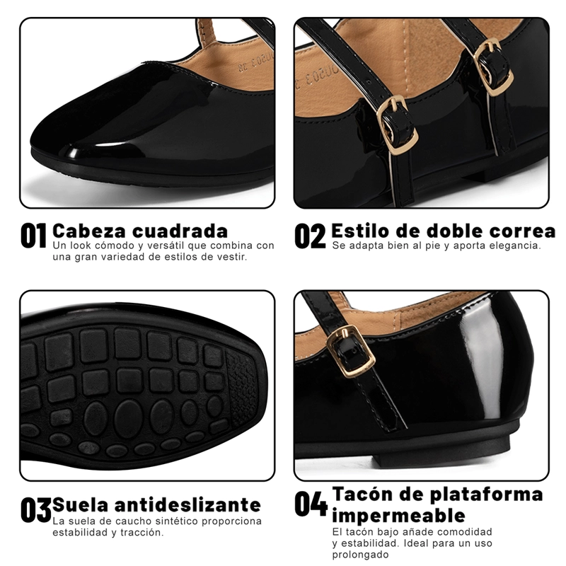 BALLERINA CASUAL MUJER MODA CHAROL PLANO WEIDE YOU503 - 6