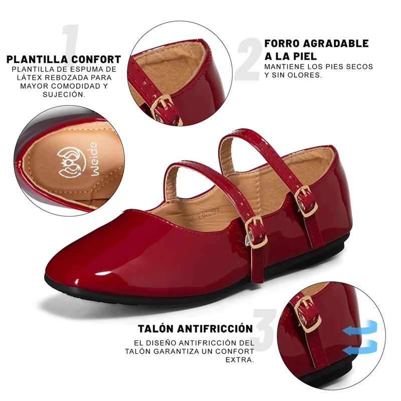 BALLERINA CASUAL MUJER MODA CHAROL PLANO WEIDE YOU503 - 8