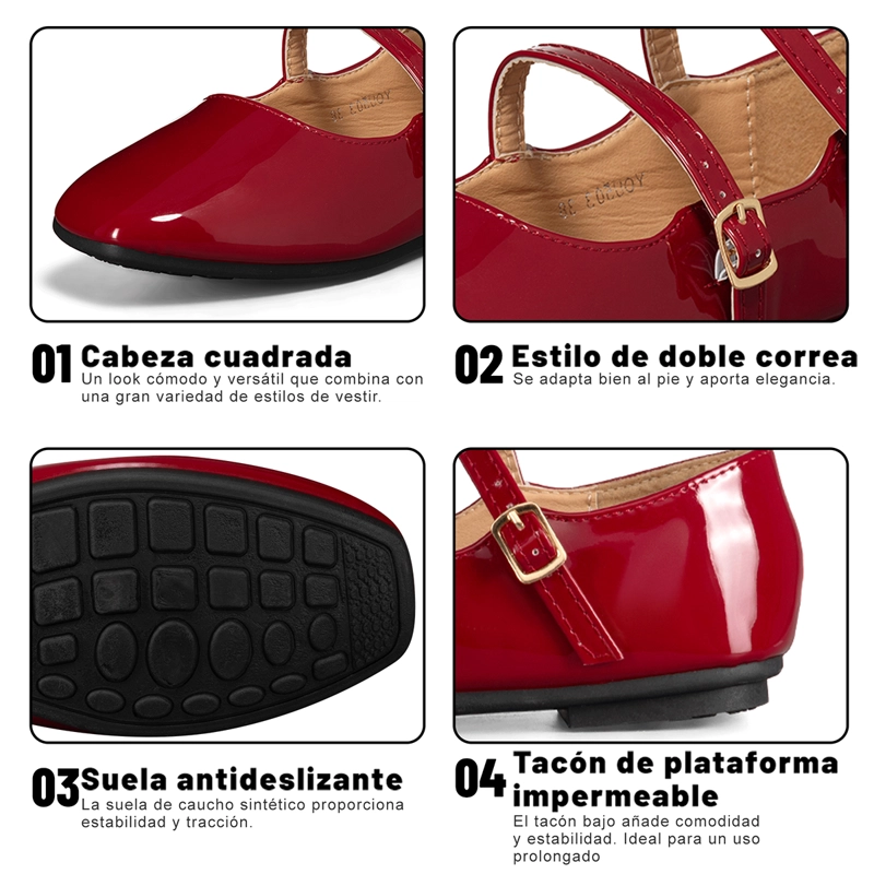 BALLERINA CASUAL MUJER MODA CHAROL PLANO WEIDE YOU503 - 9