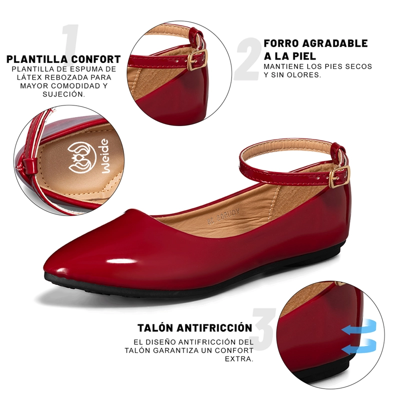 BALLERINA MUJER CASUAL CHAROL MODA PLANO WEIDE YOU505 - 5
