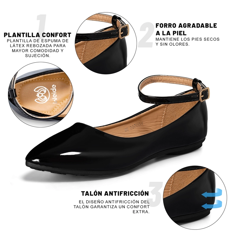BALLERINA MUJER CASUAL CHAROL MODA PLANO WEIDE YOU505 - 8