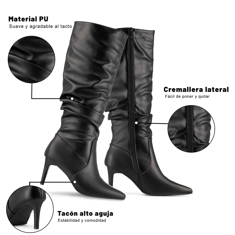 BOTA TACO ALTO MUJER ELEGANTE PU WEIDE ZS86 - 8