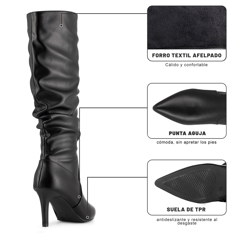 BOTA TACO ALTO MUJER ELEGANTE PU WEIDE ZS86 - 9