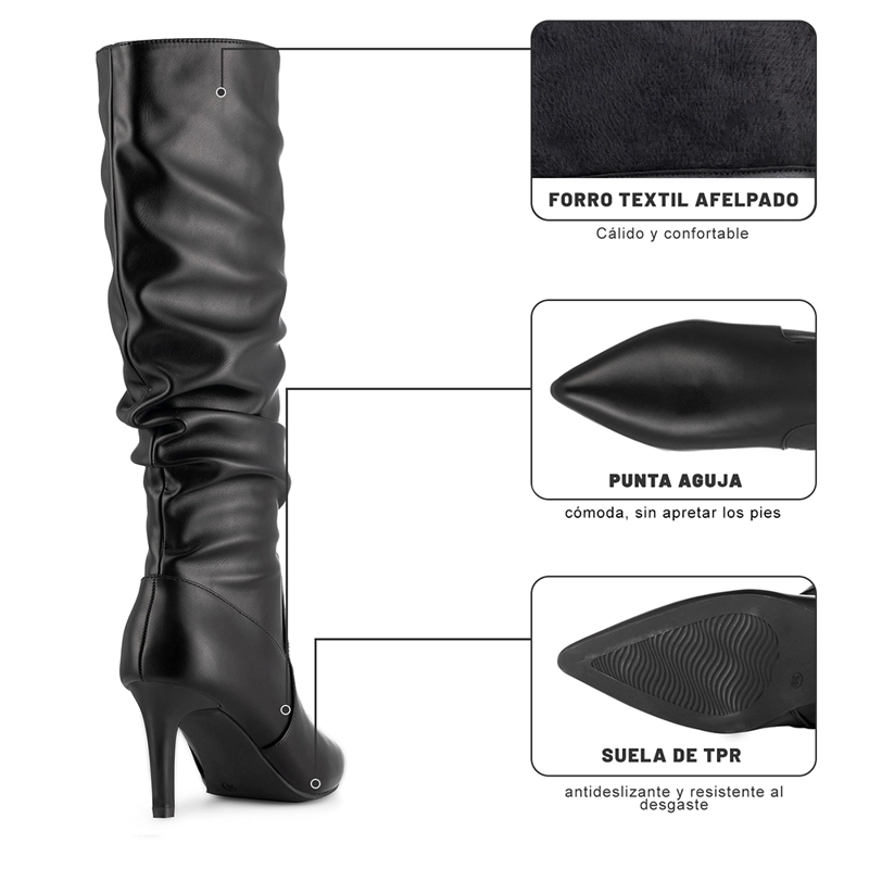 BOTA TACO ALTO MUJER ELEGANTE PU WEIDE ZS86 - 9