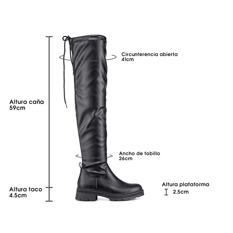 BOTA LARGA CASUAL MUJER ECO CUERO PLATAFORMA MODA WEIDE ZS69 - 7