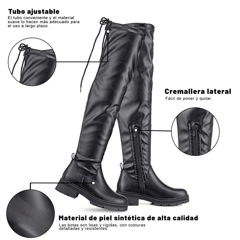 BOTA LARGA CASUAL MUJER ECO CUERO PLATAFORMA MODA WEIDE ZS69 - 8