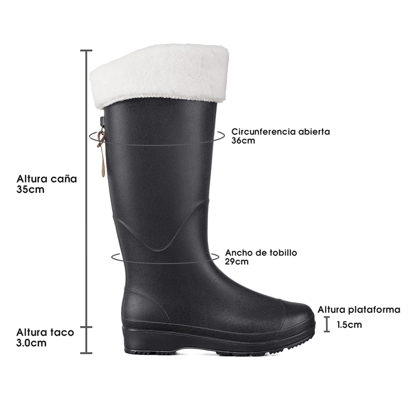 BOTA DE AGUA MUJER PVC IMPERMEABLE CASUAL COMODO WEIDE GH160 - 6