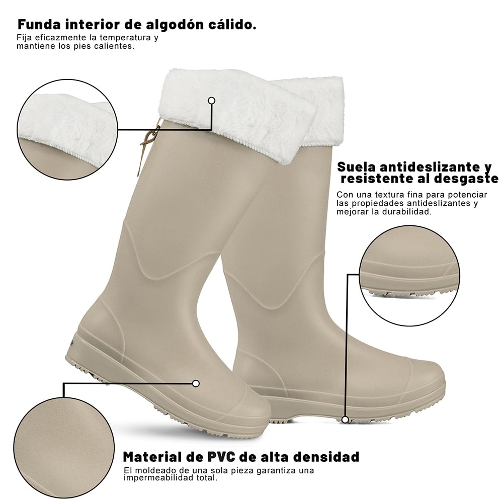 BOTA DE AGUA MUJER PVC IMPERMEABLE CASUAL COMODO WEIDE GH160 - 7