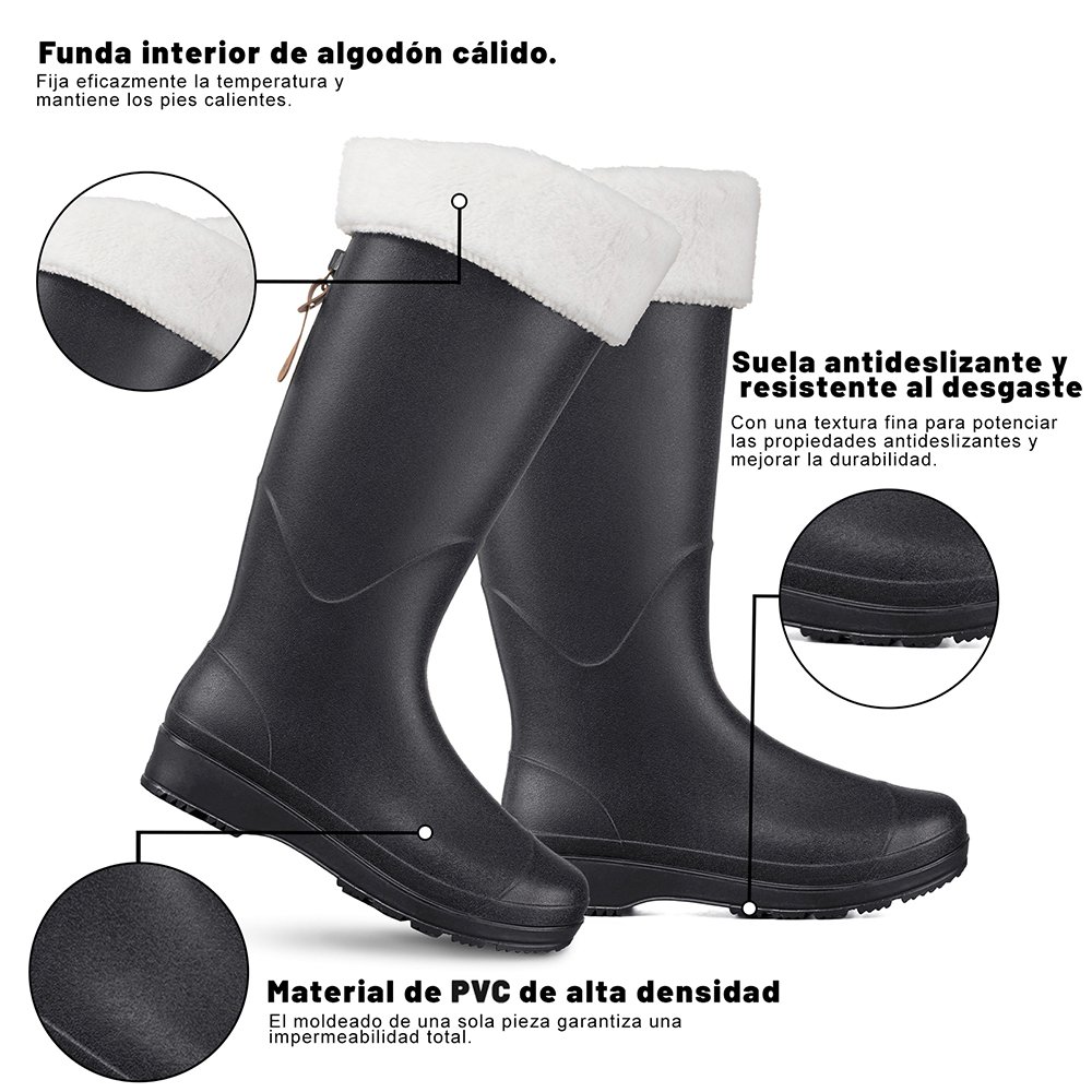BOTA DE AGUA MUJER PVC IMPERMEABLE CASUAL COMODO WEIDE GH160 - 7